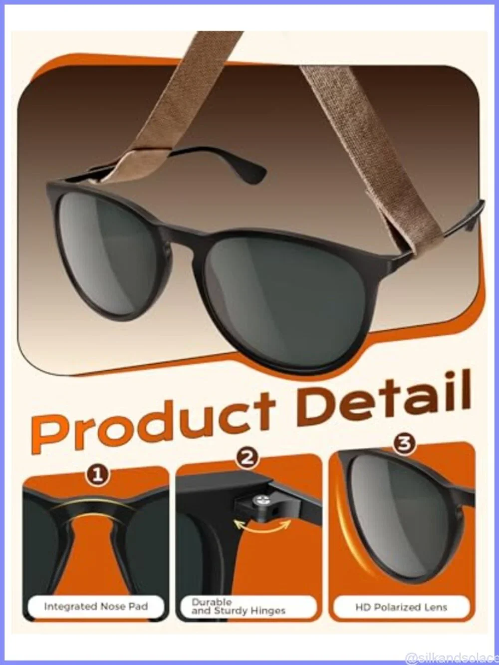 Polarized Round Sunglasses Set UV400 Retro Full Frame